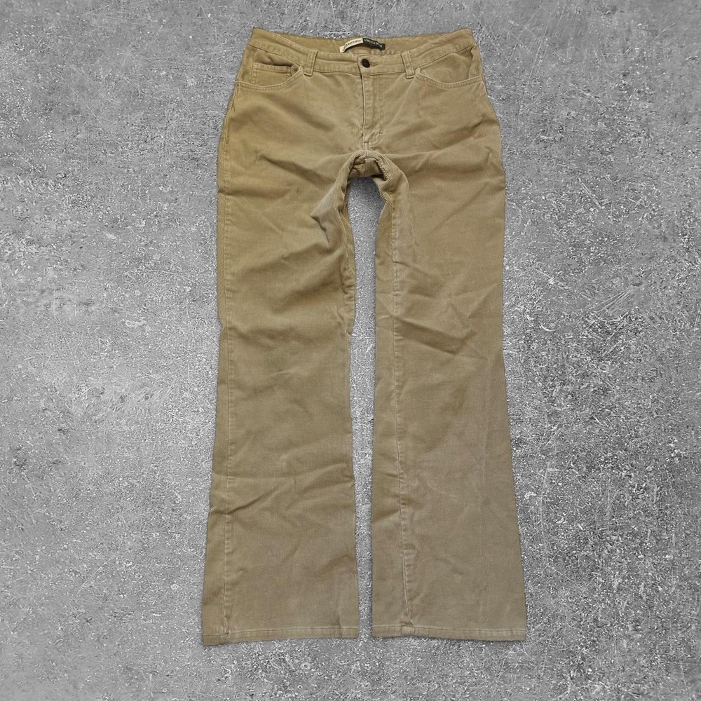 St. Johns Bay Womens Tan Stretch Corduroy Pants Straight Leg Size 10